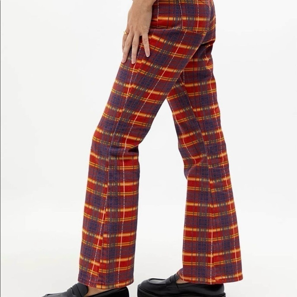 NWT The Ragged Priest Ragged Jeans Register Flare Jeans in Red Checkers‎ Size 24 - Picture 3 of 14